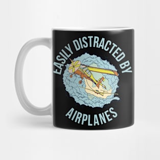 Distracted By Airplanes Funny Aviation Gift Mug